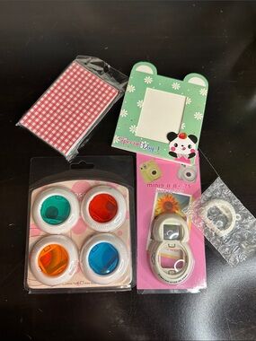 Assorted Phone Camera Lens Filters and Cute Memo Frame - Multi Color